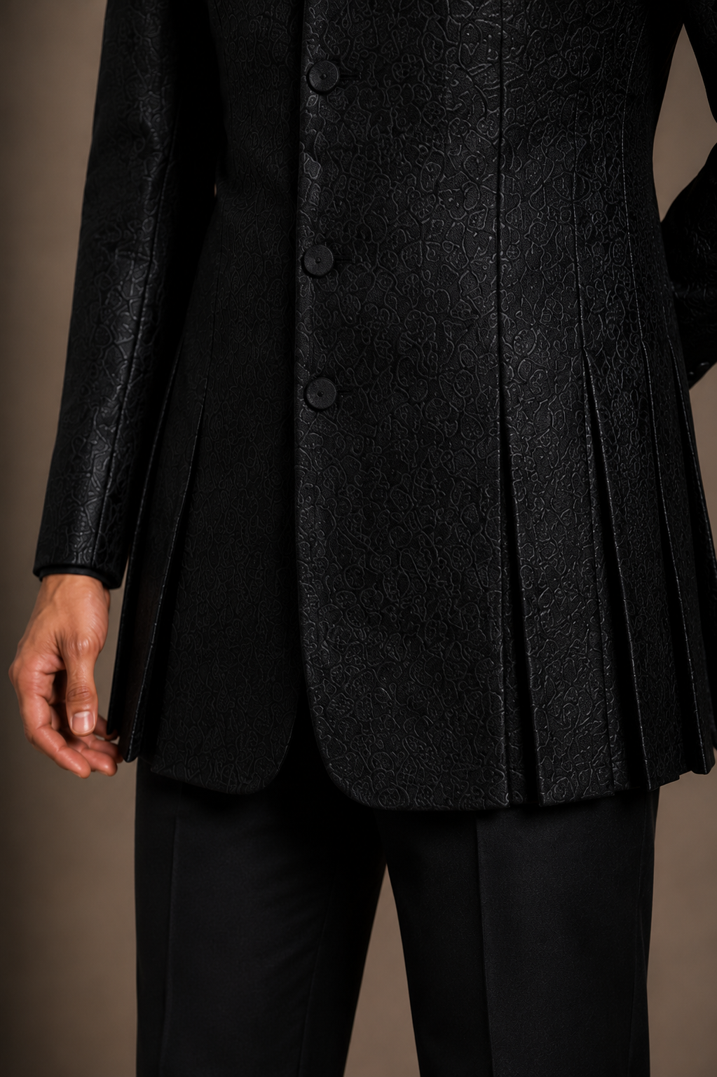 Black Long Tuxedo Coat