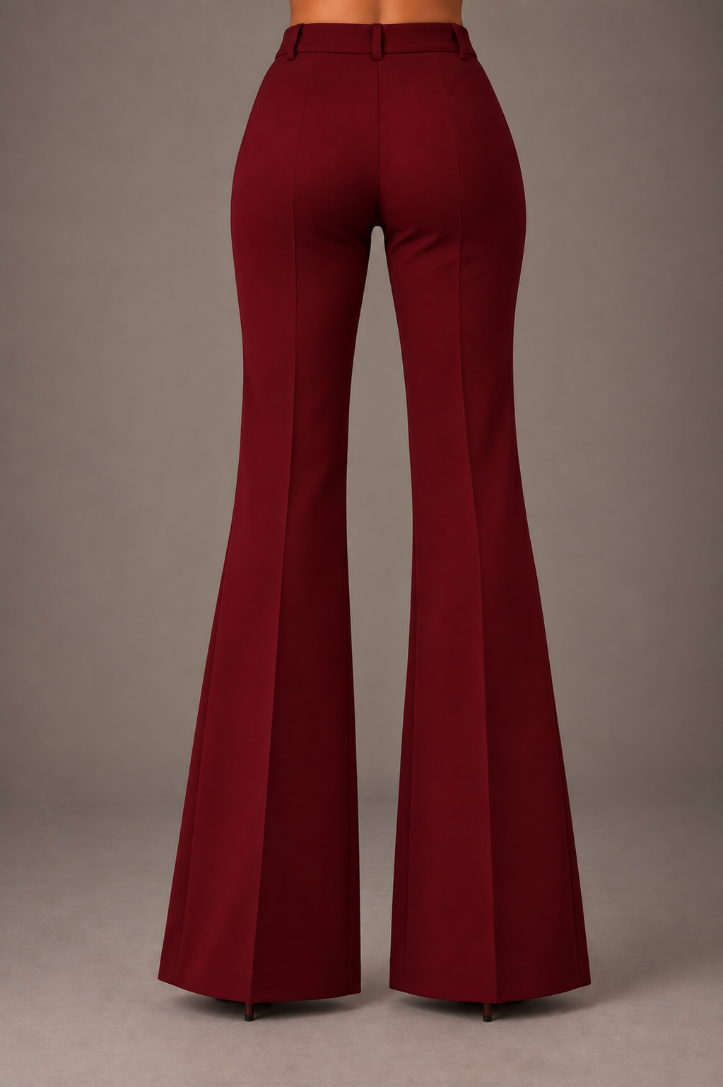 Wine Flared Embroidered Trouser