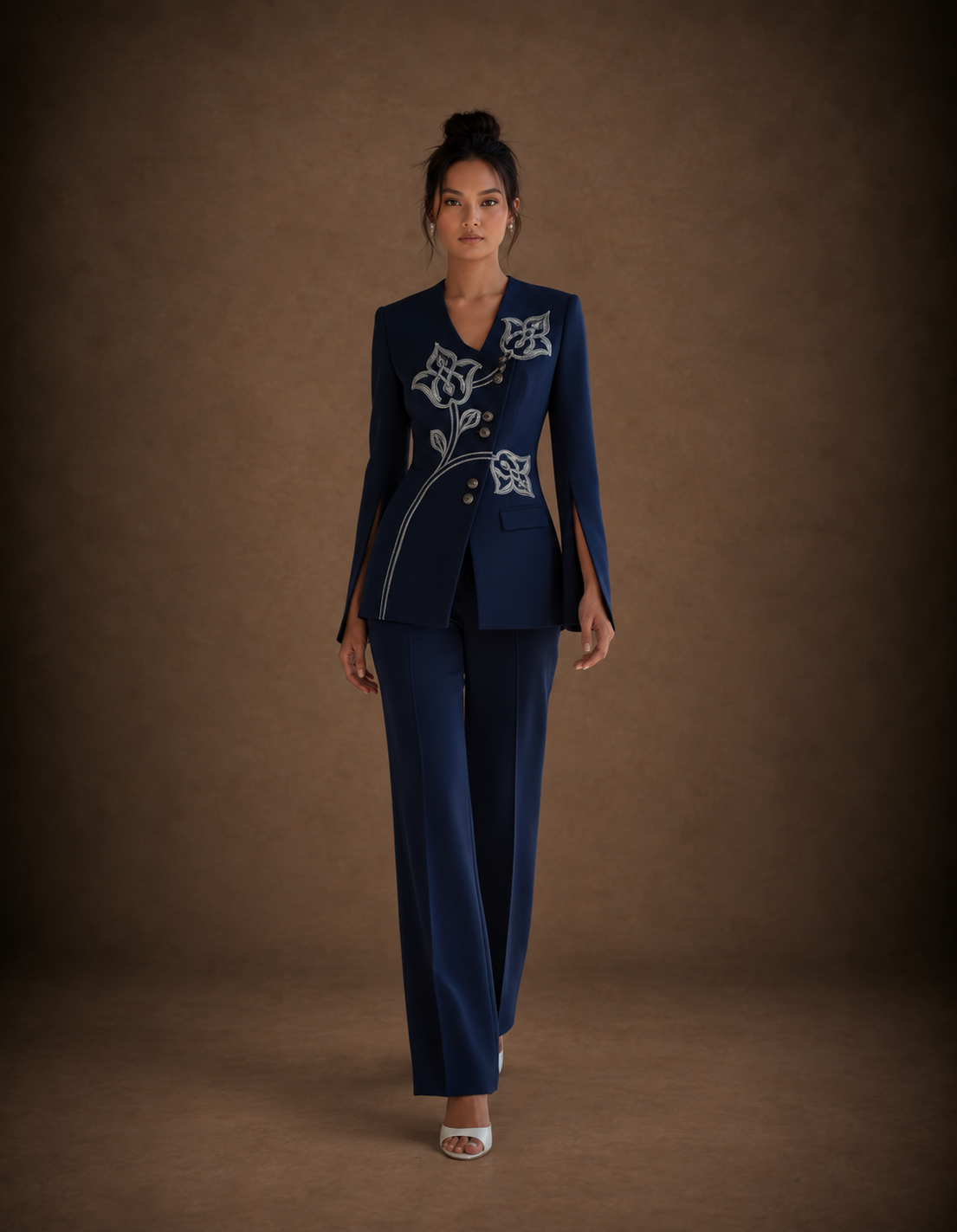 Slate Grey Wide-Leg Trouser
