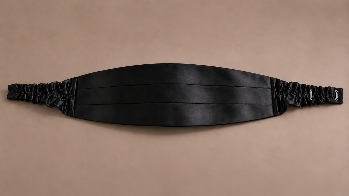 Black Pintuck Cummerbund