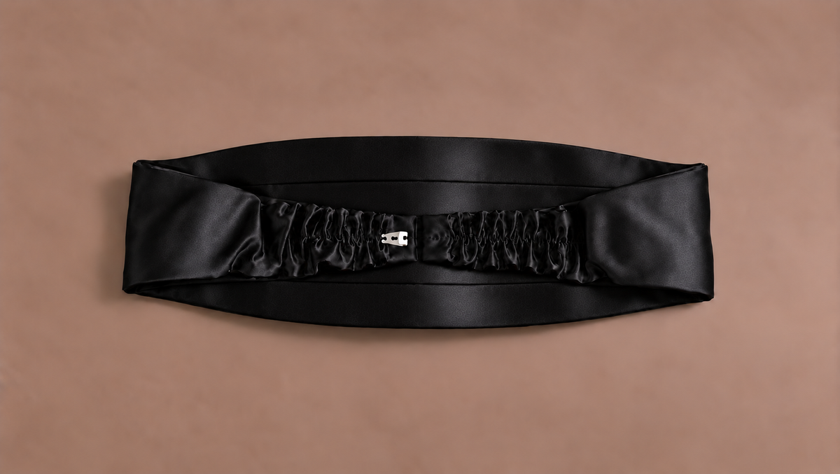 Black Pintuck Cummerbund