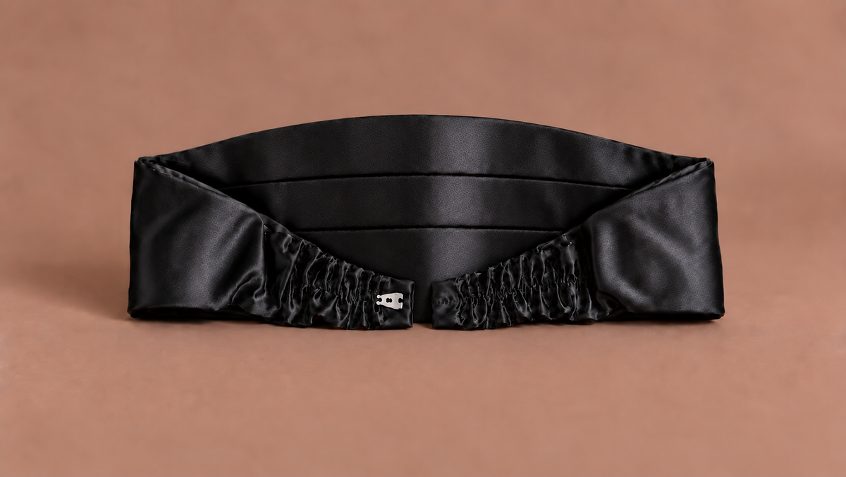 Black Pintuck Cummerbund