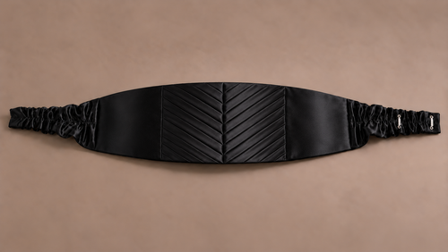 Black Chevron Pleat Cummerbund