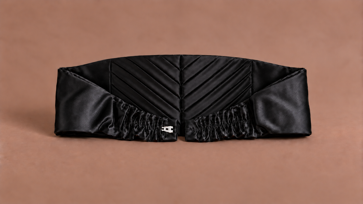 Black Chevron Pleat Cummerbund