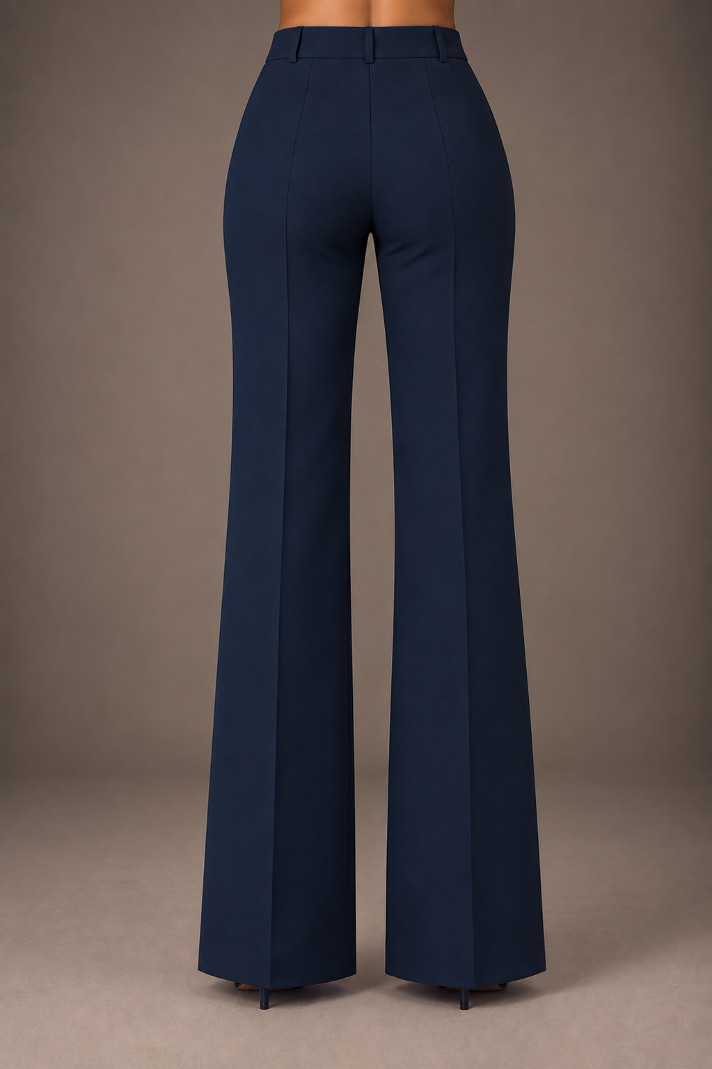 Navy Wide-Leg Tailored Trouser