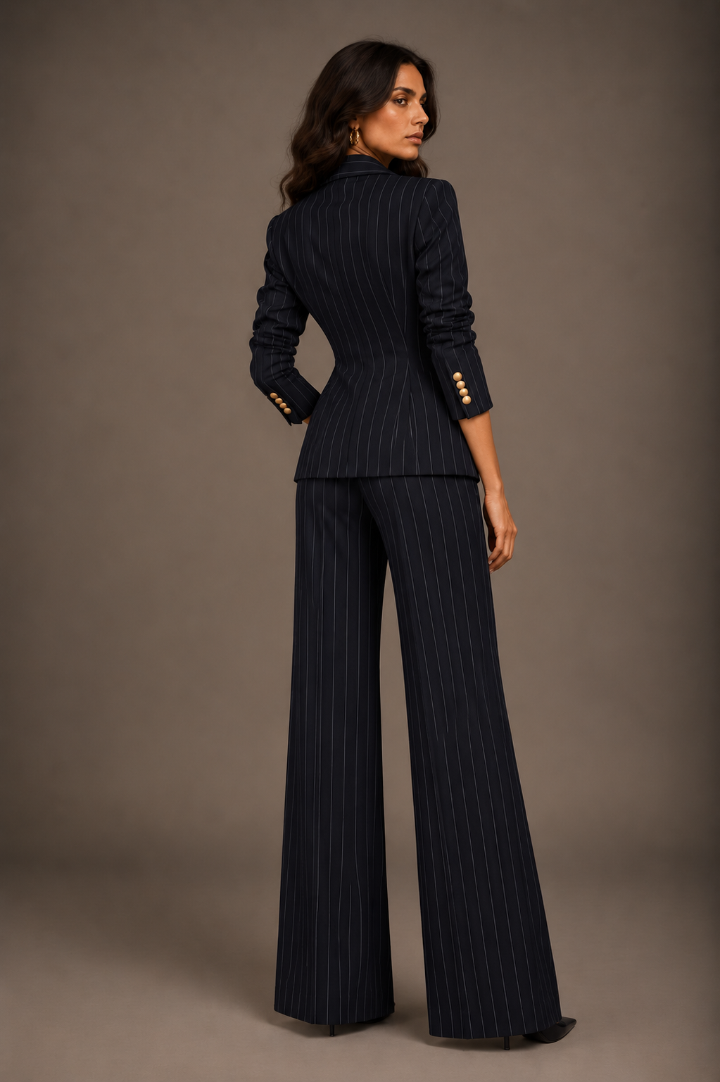 Black Striped Double-Breasted Suit