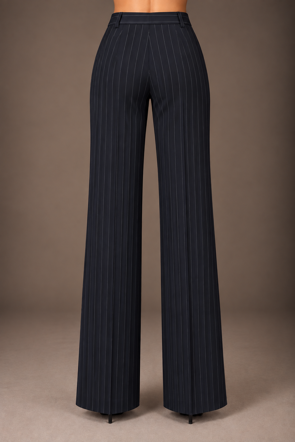 Black Striped Wide-Leg Trouser
