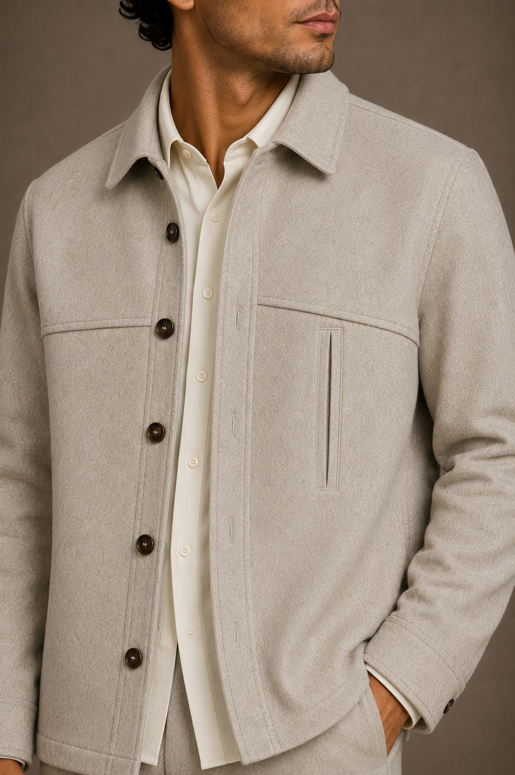 Oatmeal Melange Shacket
