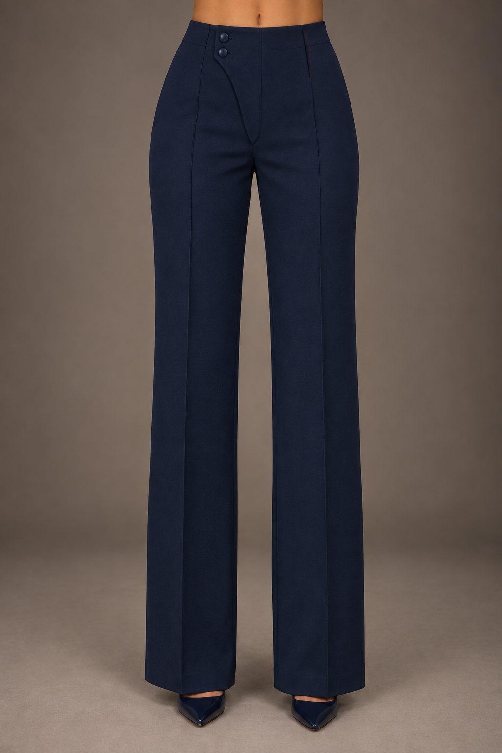 Slate Grey Wide-Leg Trouser