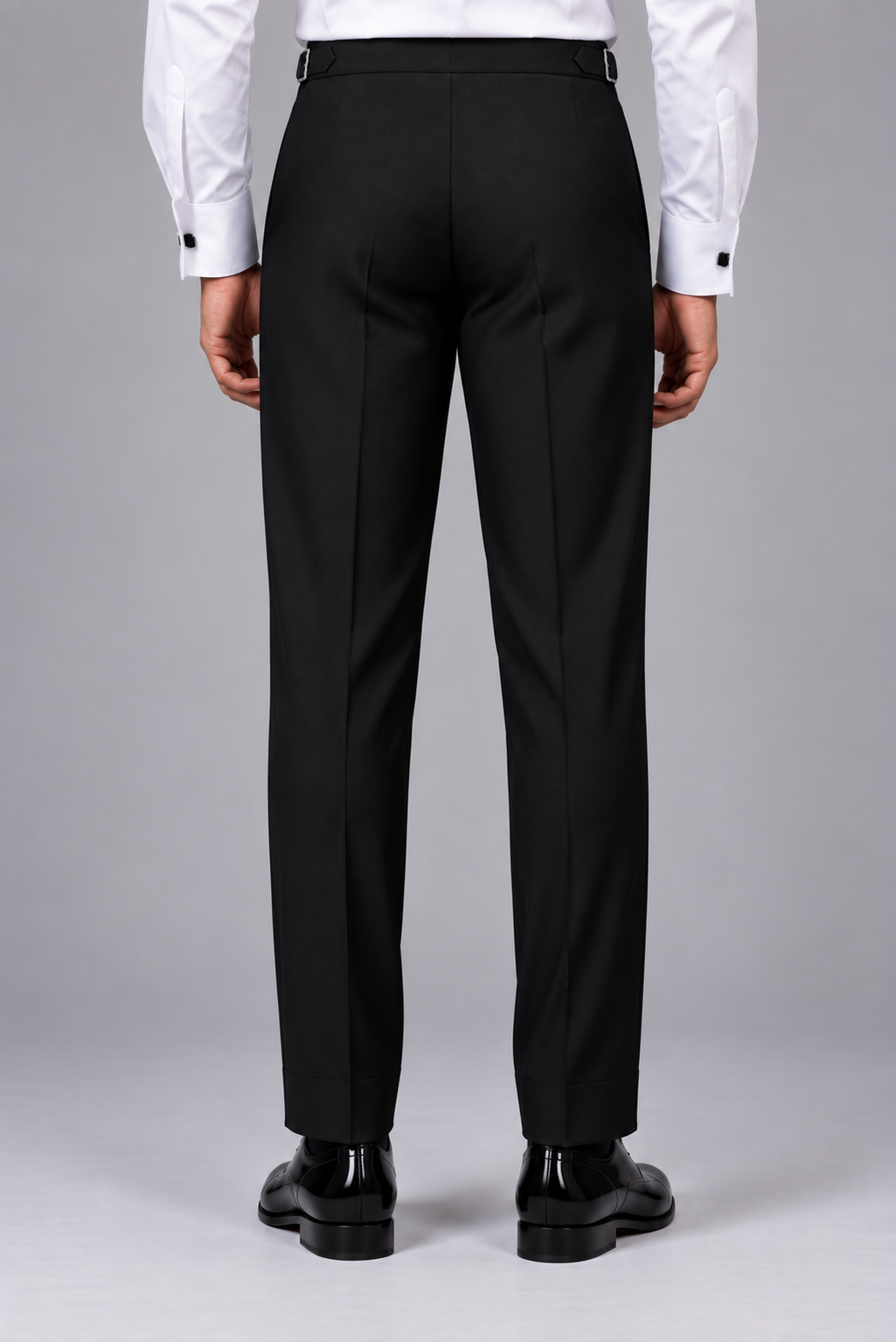Black Double-Pleat Tuxedo Trouser