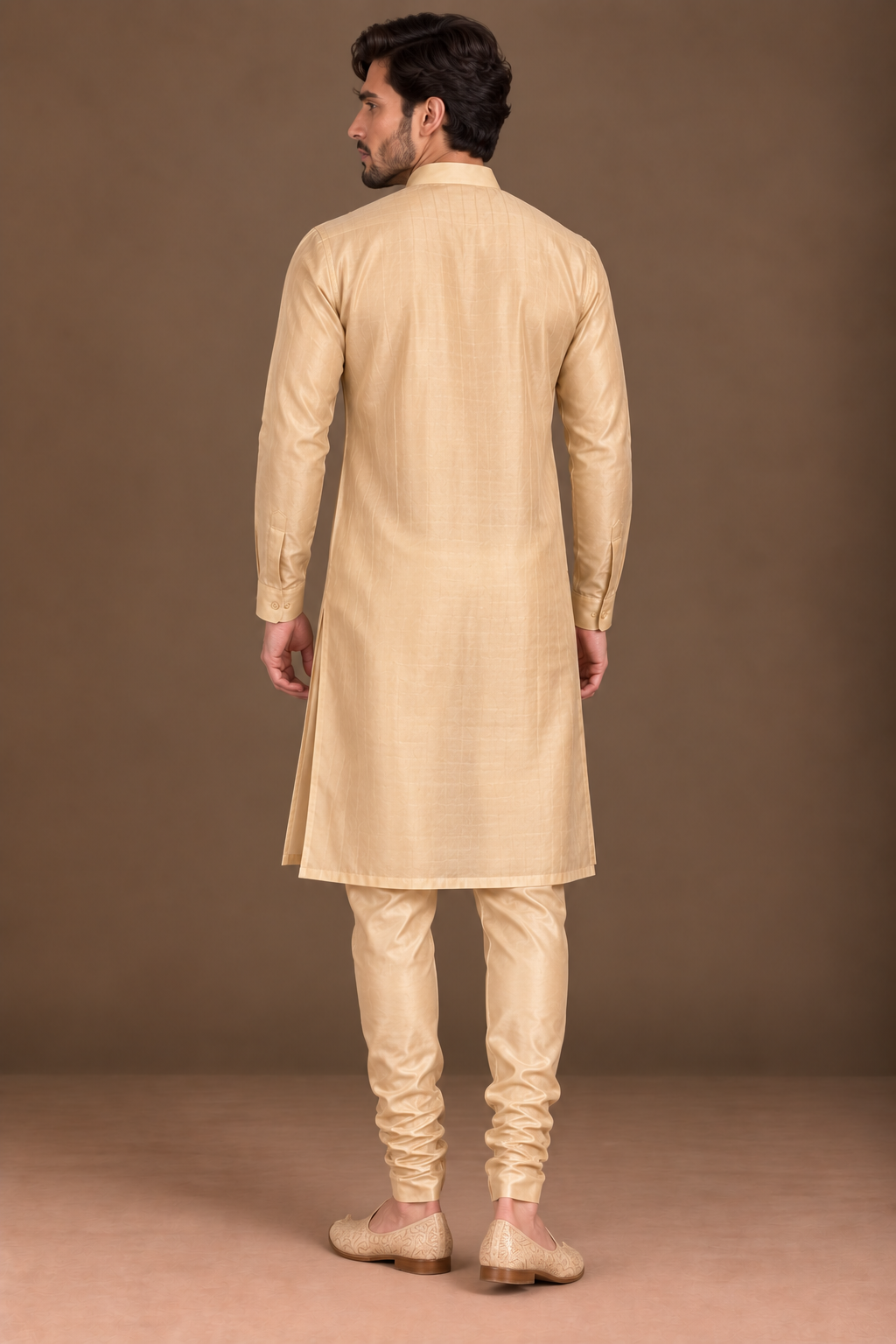 Champagne Classic Half-Placket Kurta