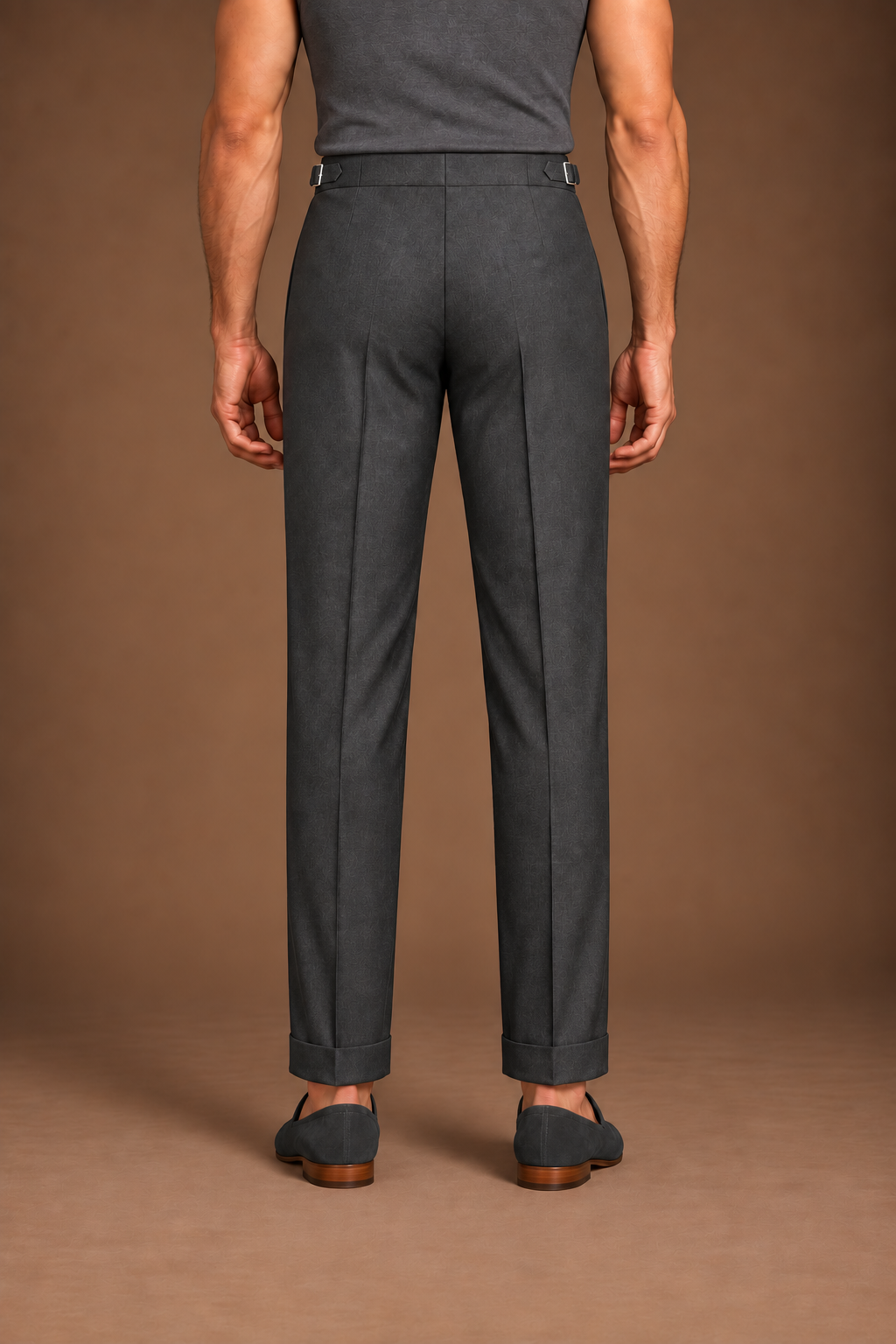Charcoal Adjustable Buckle Trouser