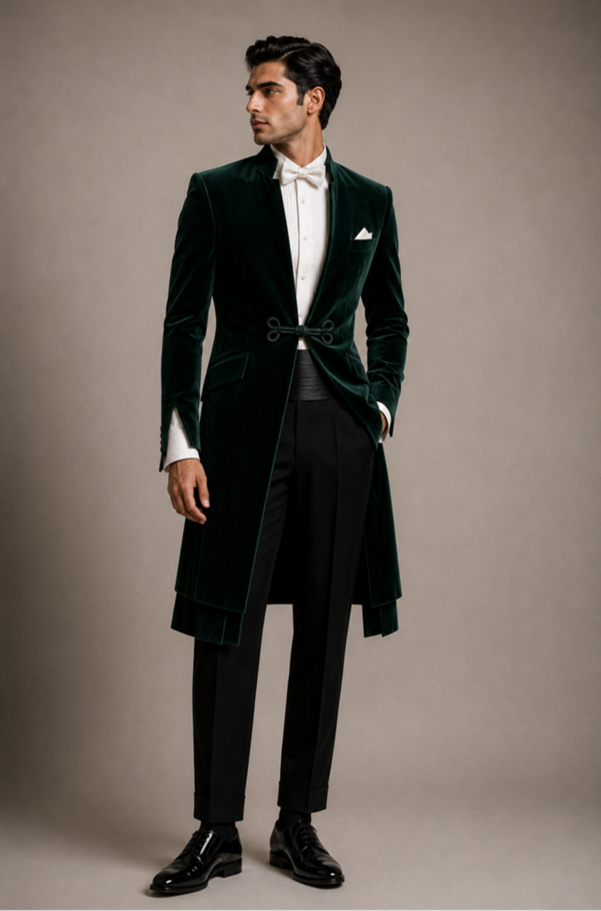 Emerald Velvet Layered Jacket