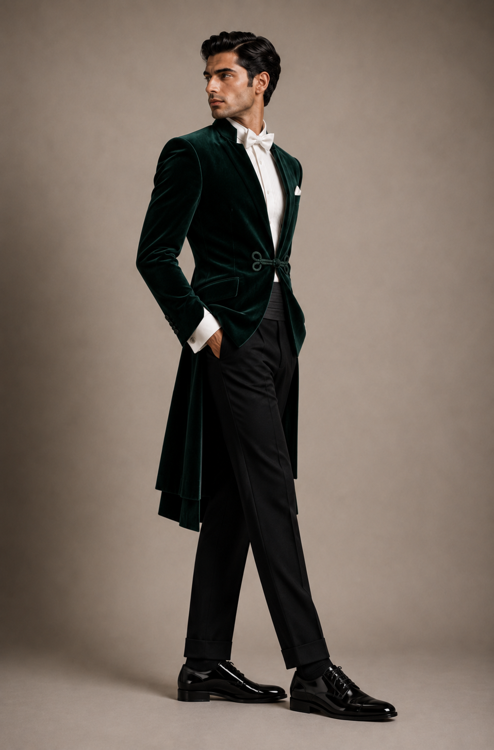 Emerald Velvet Layered Jacket