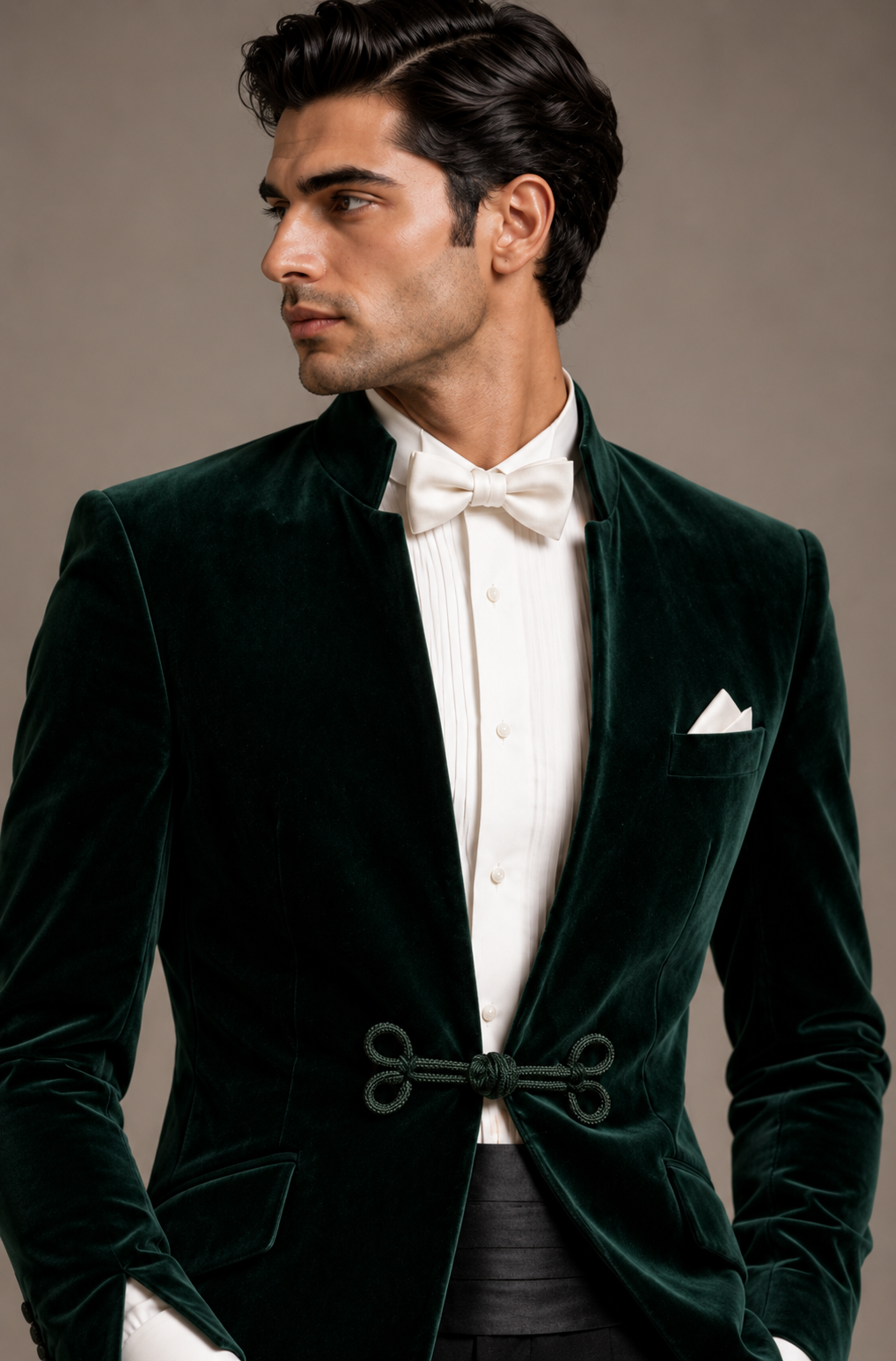 Emerald Velvet Layered Jacket