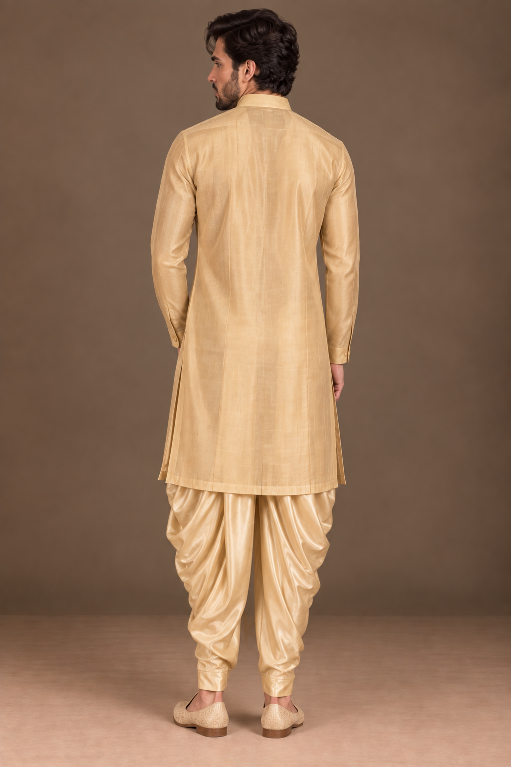 Gold Arched Placket Kurta