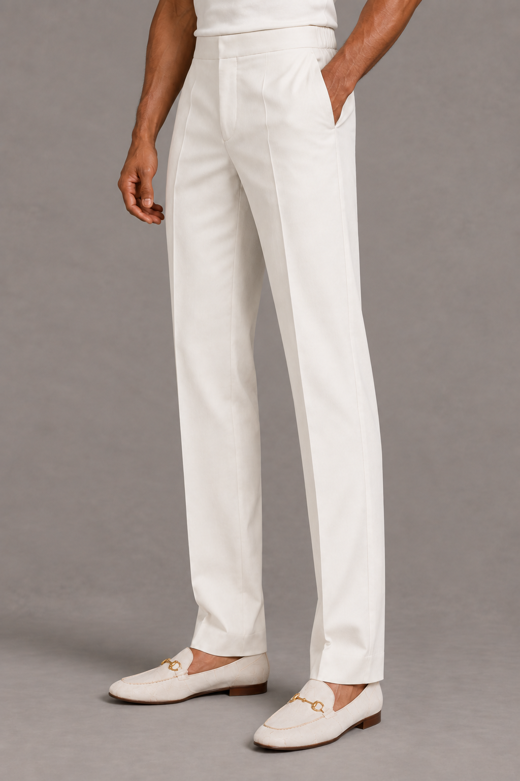 Ivory Classic Silk Trouser