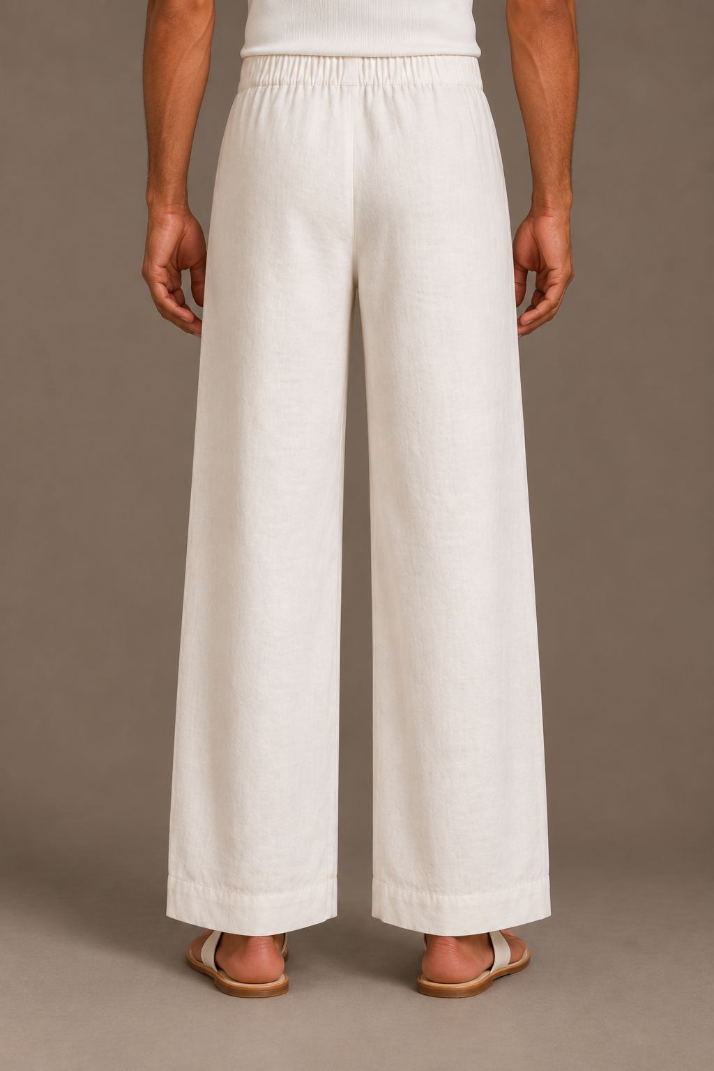 Ivory Classic Wide-Leg Pant