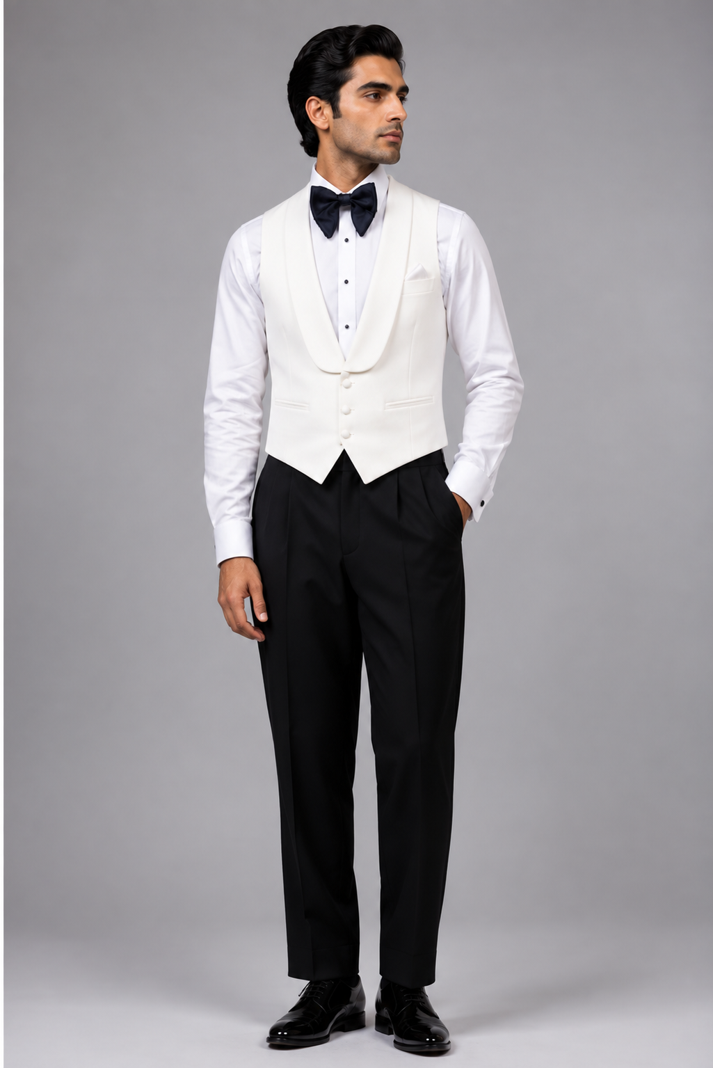 Ivory Curved Shawl Waistcoat