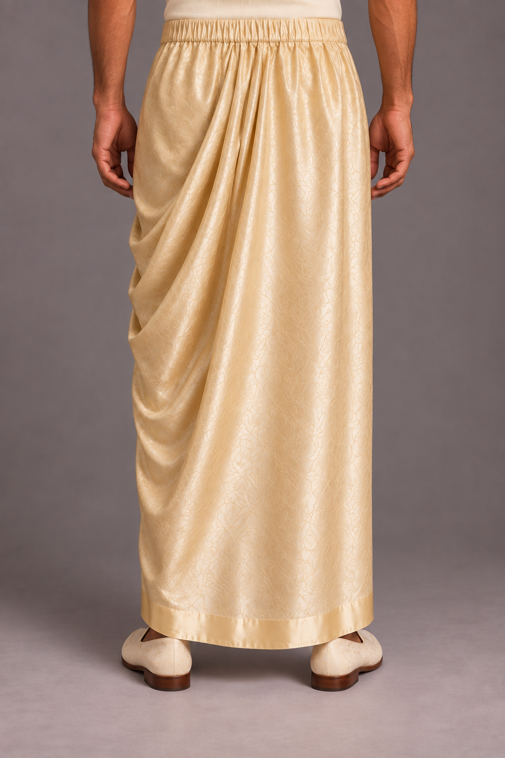 Ivory Gathered Fold Lungi