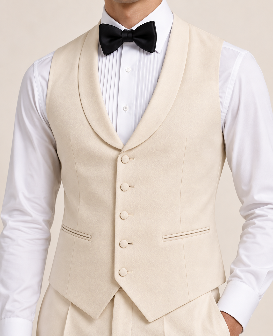 Ivory Shawl Lapel Waistcoat