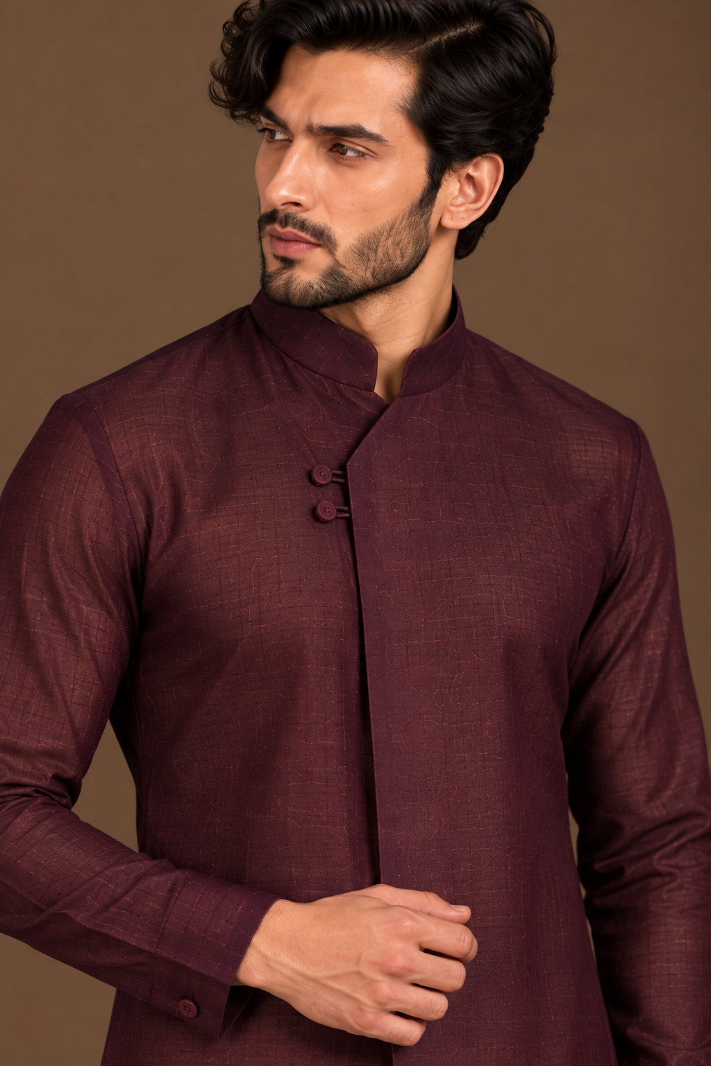 Mulberry Asymmetric Placket Kurta