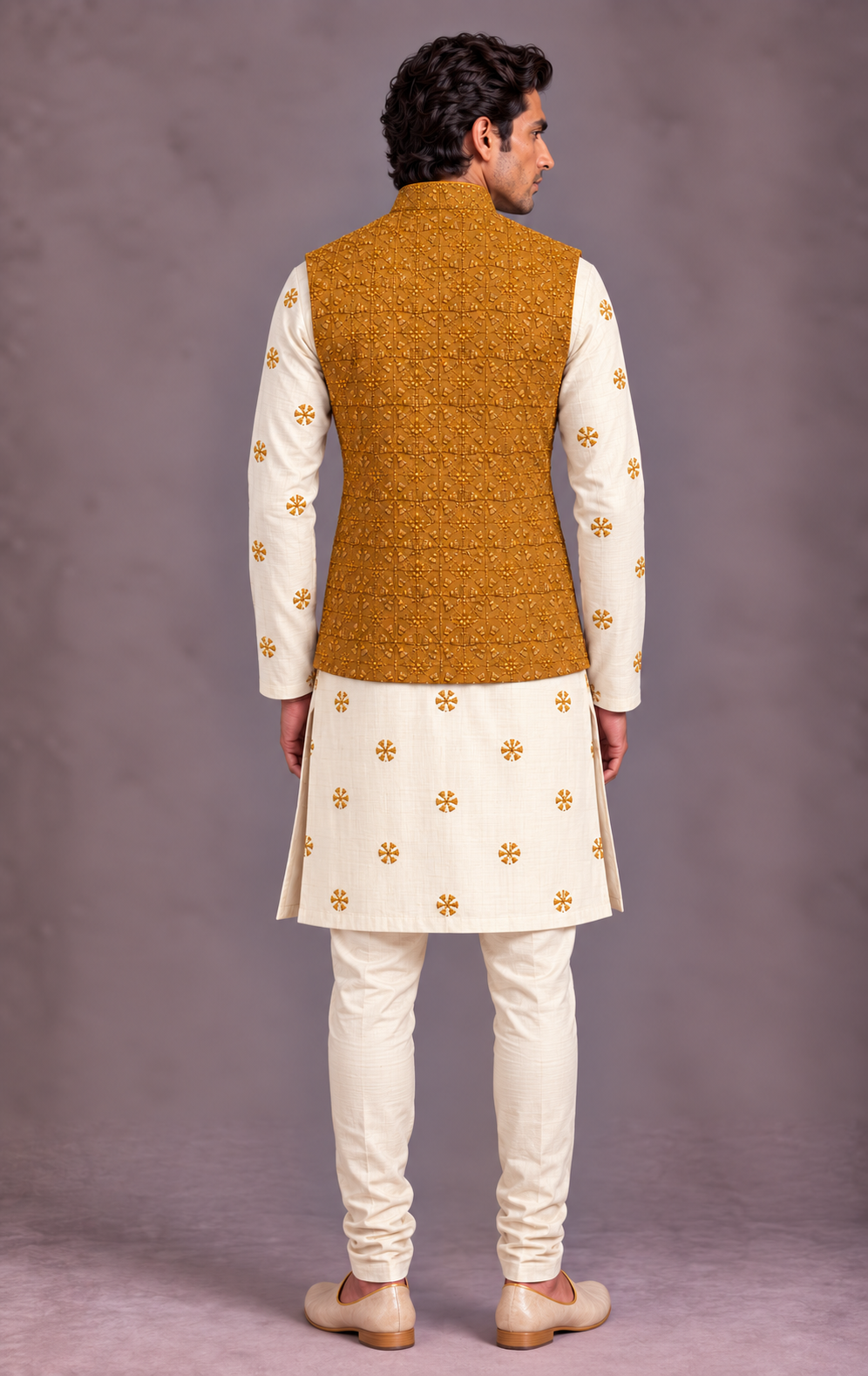 Mustard Sculpted Front Bandi