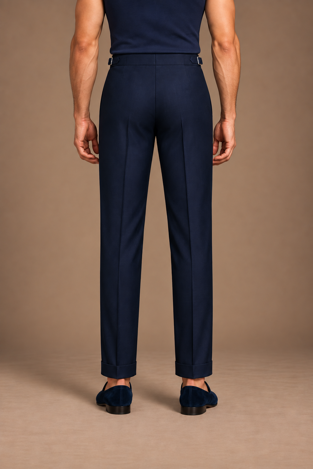 Navy Adjustable Buckle Trouser