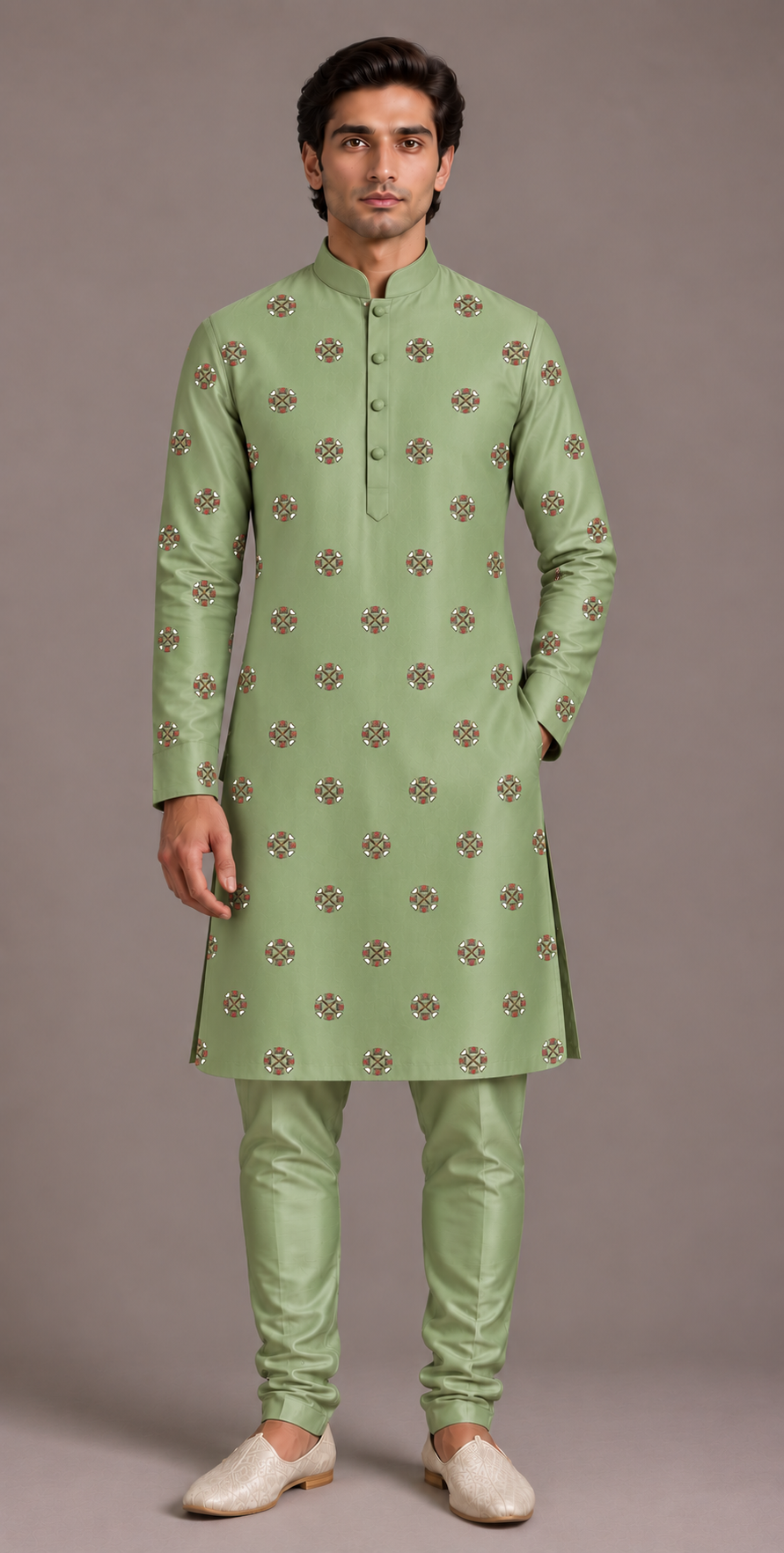 Sage Classic Embroidered Kurta