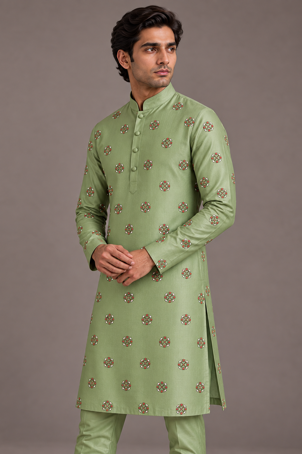 Sage Classic Embroidered Kurta