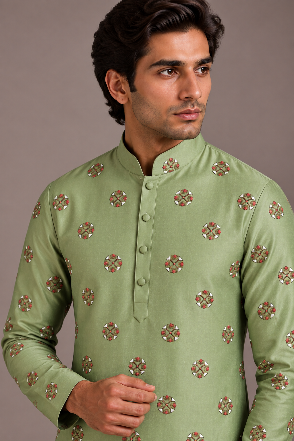 Sage Classic Embroidered Kurta
