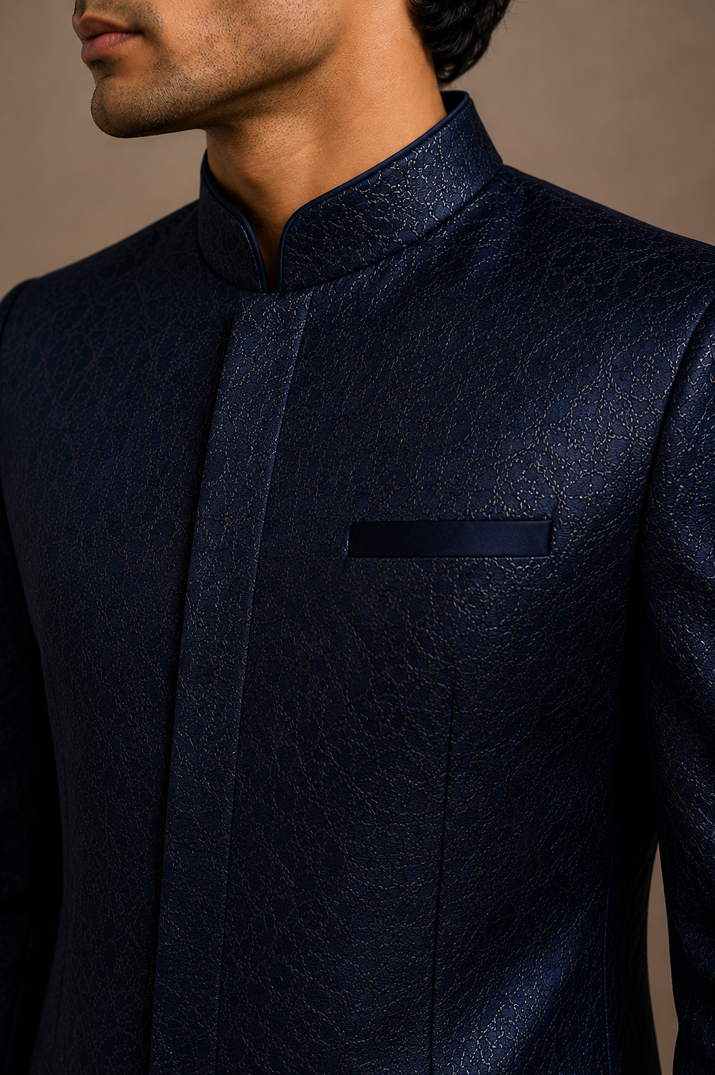 Navy Silk Dhoti