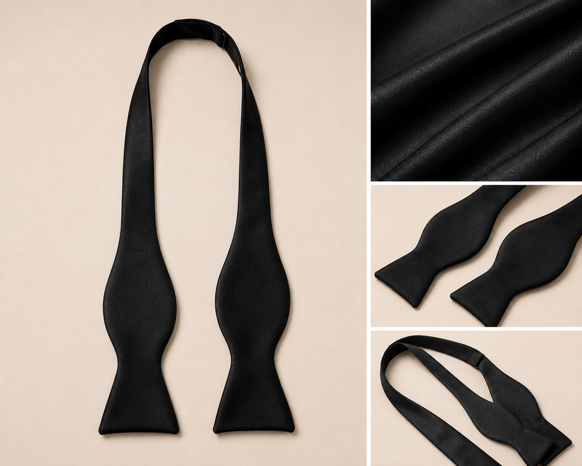 Black Silk Self-Tie Bowtie