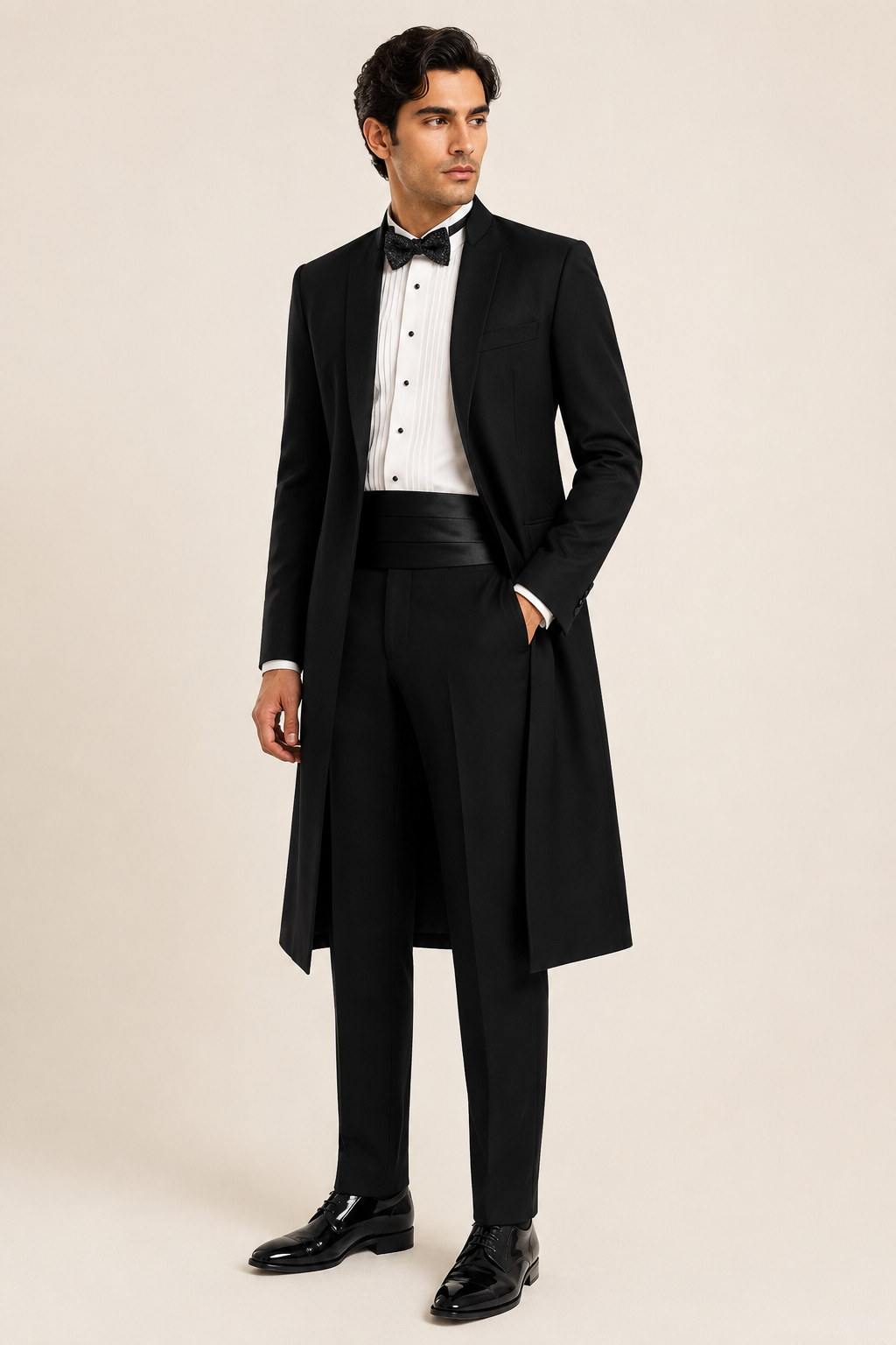 Black Classic Straight Tuxedo Trousers