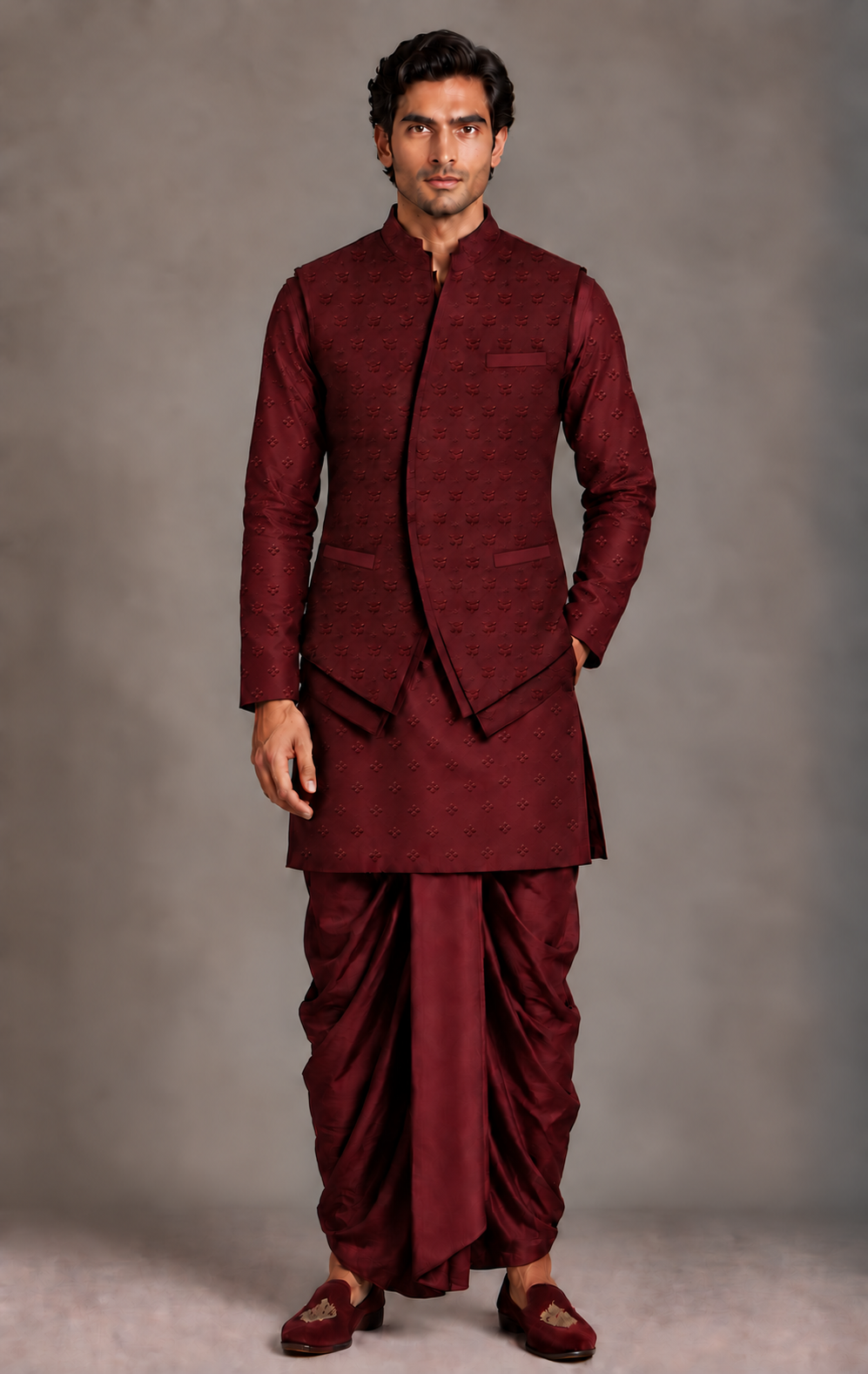 Wine Layered Front Bandi