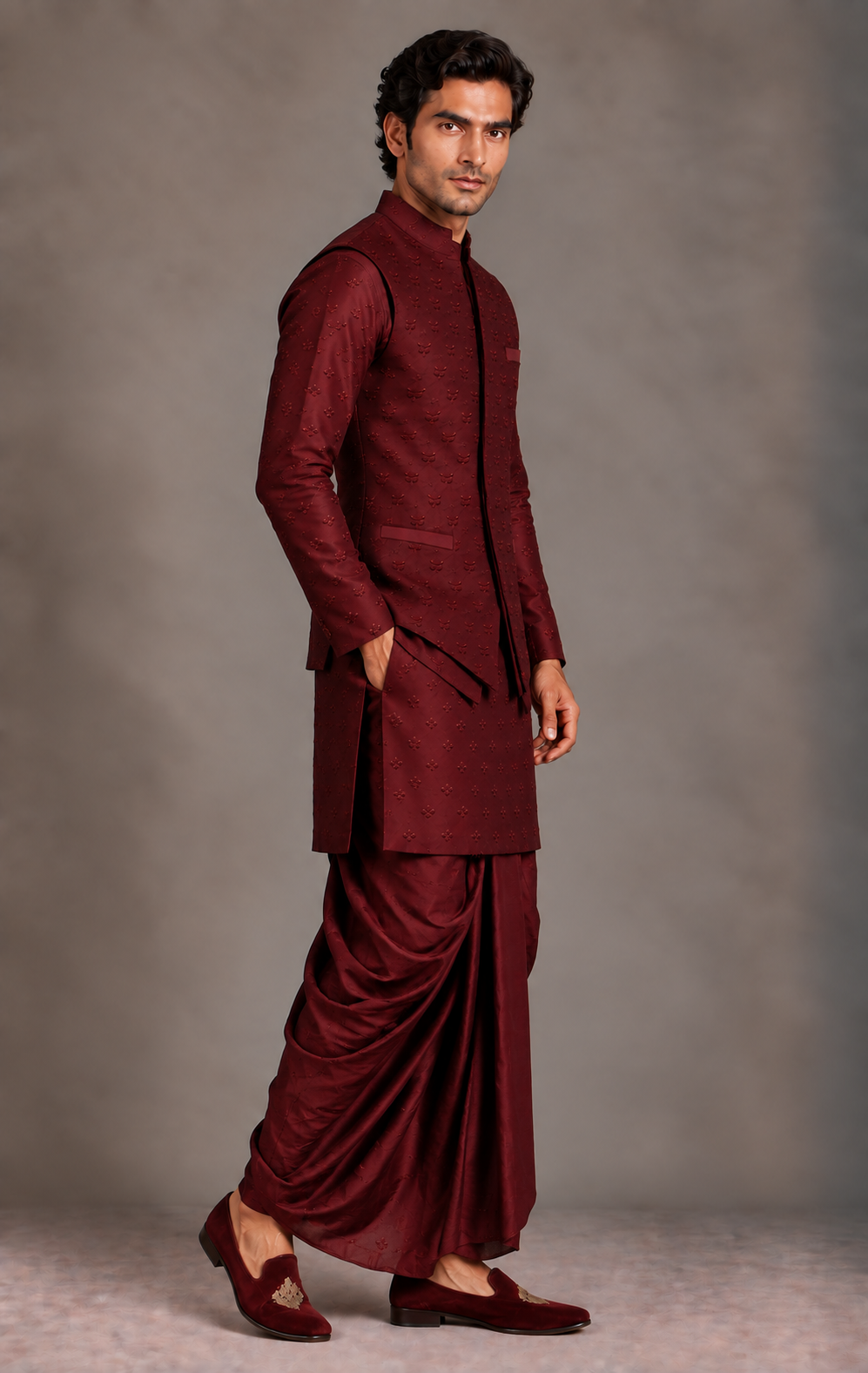 Wine Layered Front Bandi