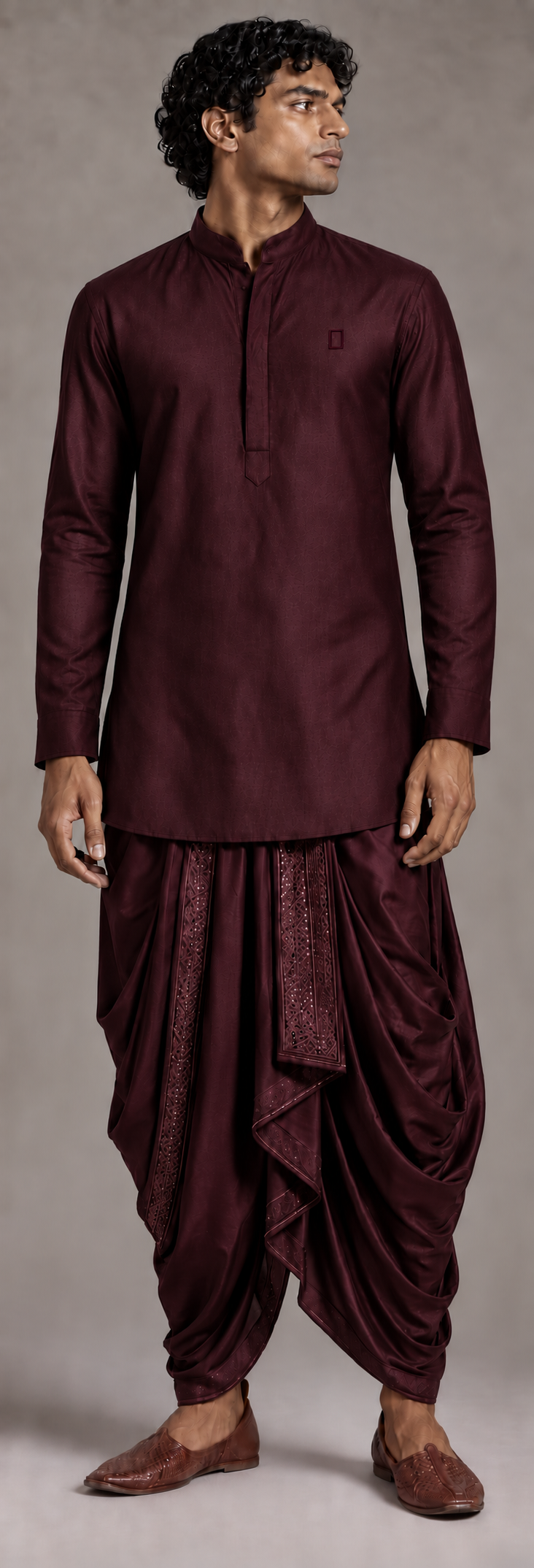 Wine Refined Short Kurta
